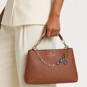 Sold - Bag Chain Charm with Iridescent Blue Beads